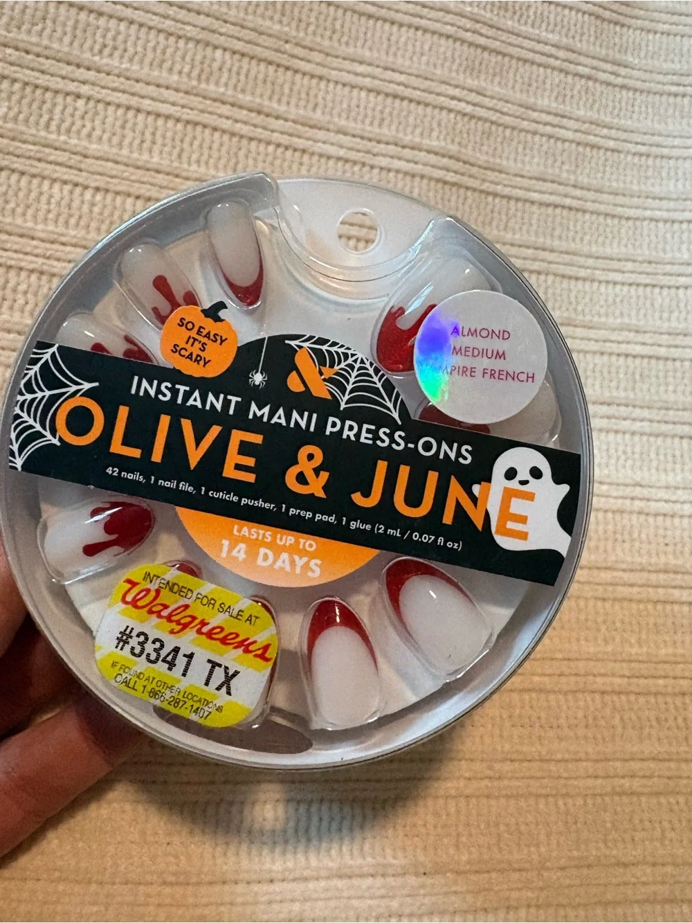 Olive & June Almond Red Vampire French Instant Mani Press-On Nails Halloween